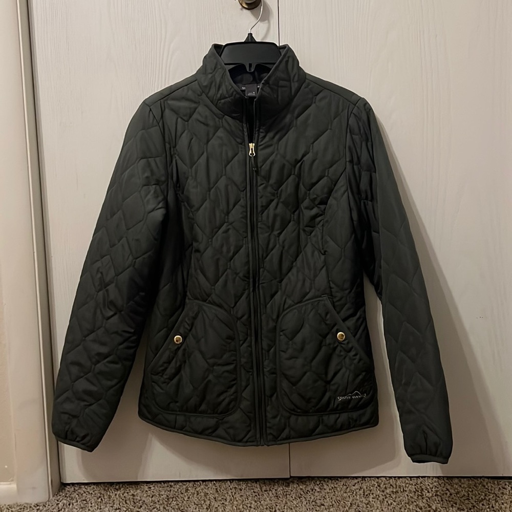 WOMENS EDDIE BAUER GREEN PUFF JACKET SIZE S